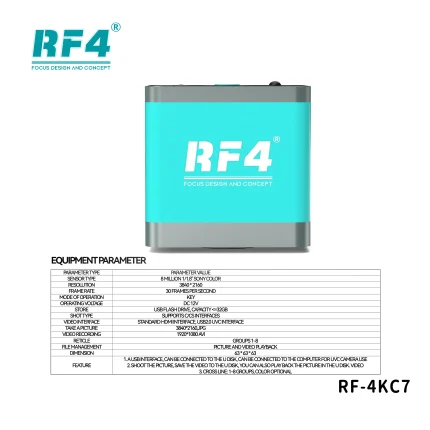 RF4 RF-4KC7 4K Microscope Camera HDMI USB C/CS Mount