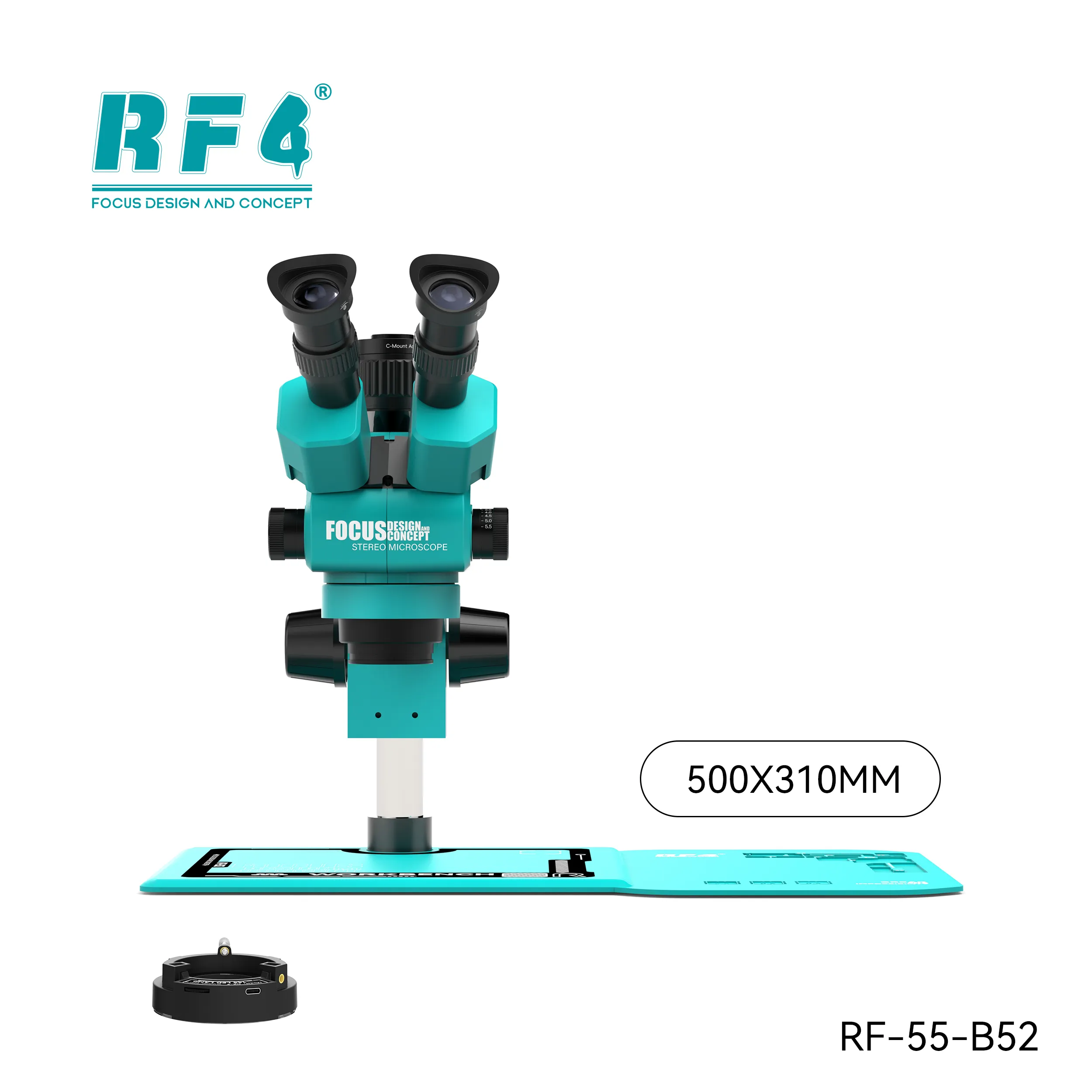 RF4 RF6555 Pro Max Trinocular Stereo Microscope B52