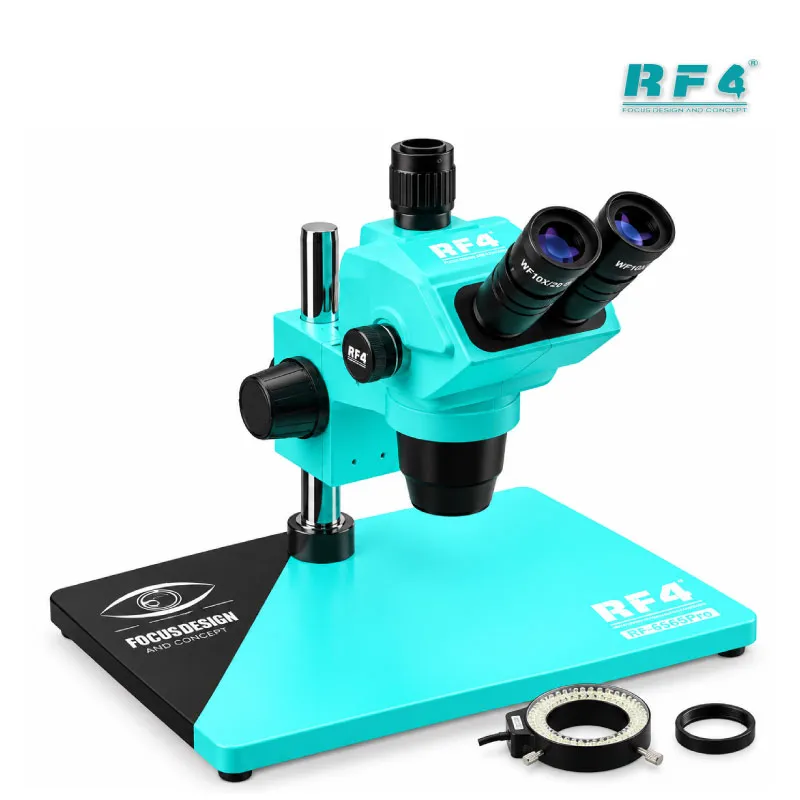 1 RF4 RF-6565Pro Trinocular Stereo Microscope With Big Base